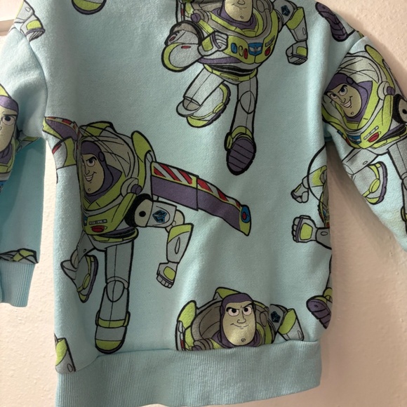 Disney Pixar Toy Story Size 2T Light Blue Buzz Lightyear Fleece Sweatshirt Pre❤️ - Picture 13 of 13